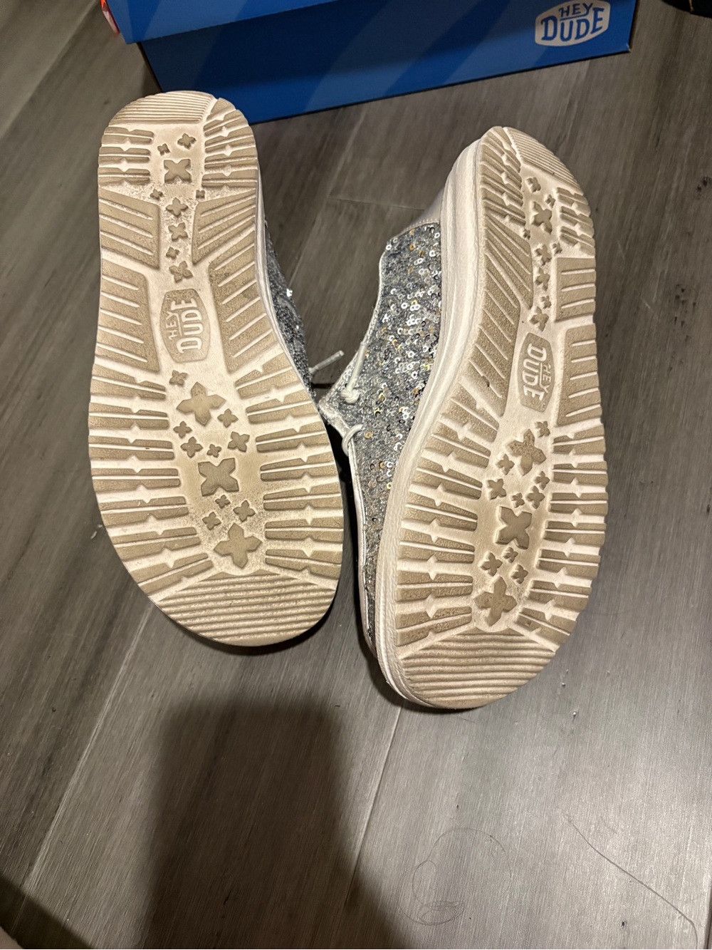 Hey Dude Silver Sequin Wally Loafers - Picture 3 of 4